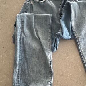 Warp + Weft Women's Straight Jeans in Light Blue